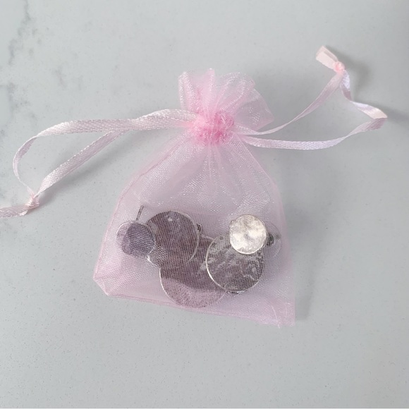 Silver Plating Triple Coin Dangles Hammered Earrings - Picture 4 of 5